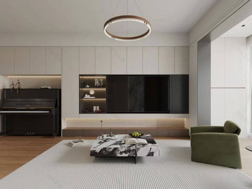 OriginalDesign|作品赏析|润府126,一体化设计+琴房,现代风玩转空间魔法,让小空间也有大格调!-5