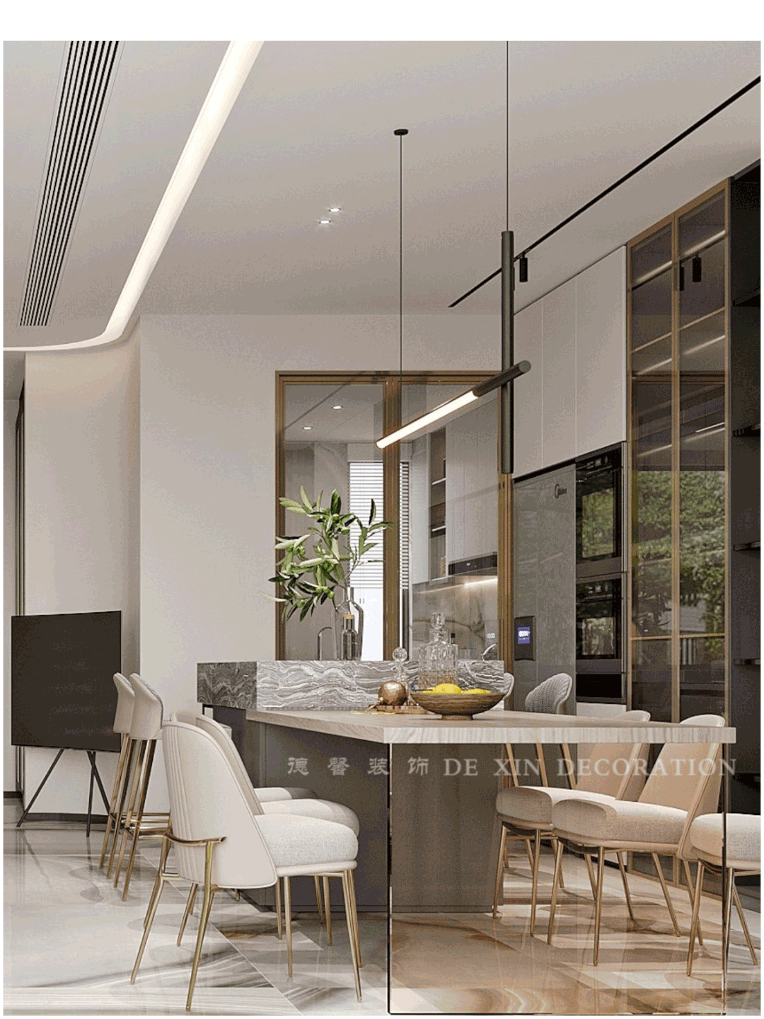 广州中海熙园别墅设计丨中国广州丨德馨装饰-1