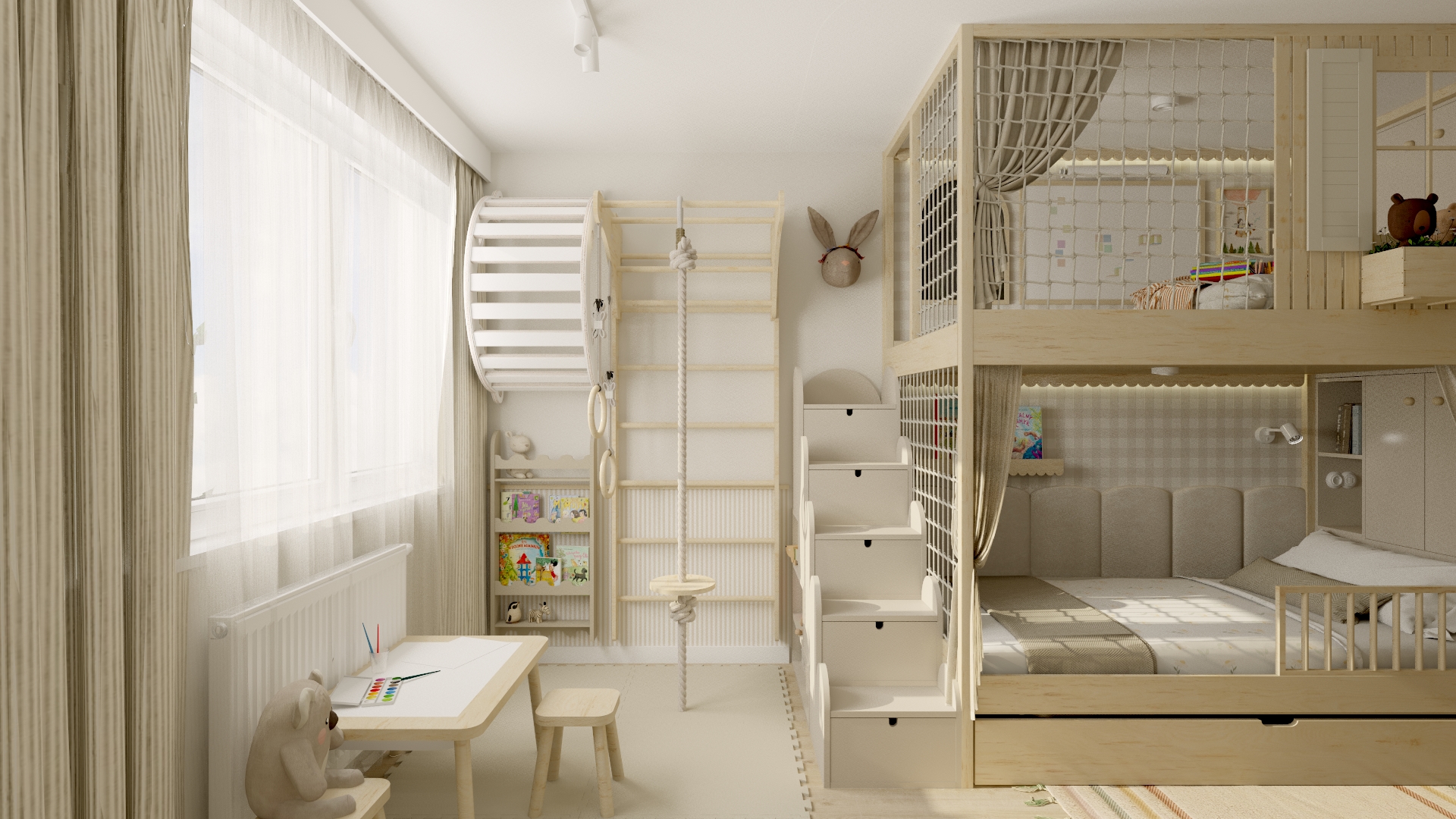 Pokój Zosi z antresolą w wersji beżowej | Wrocław-14