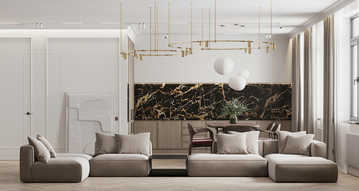 200㎡浅色系空间设计-1