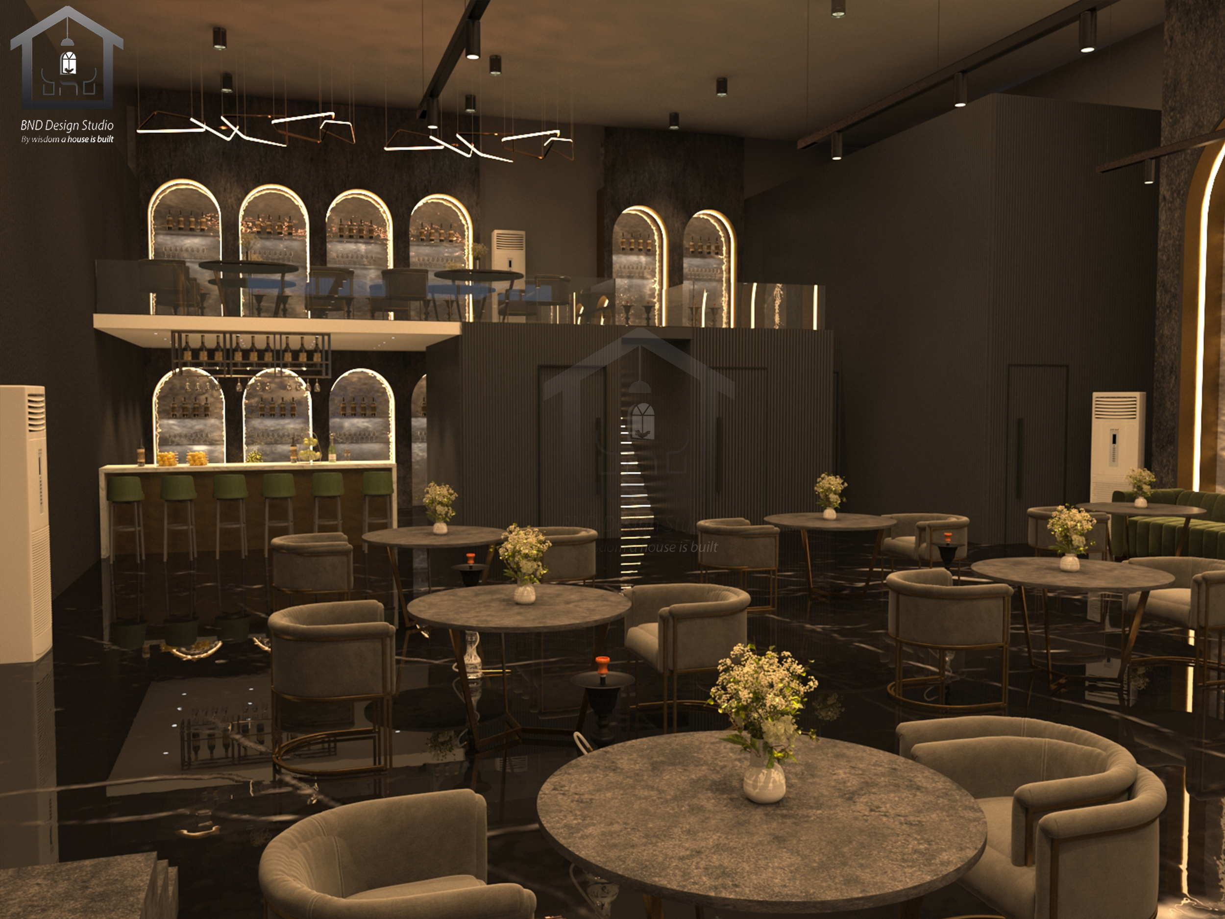 Hookah lounge - Interior & Lighting design-4