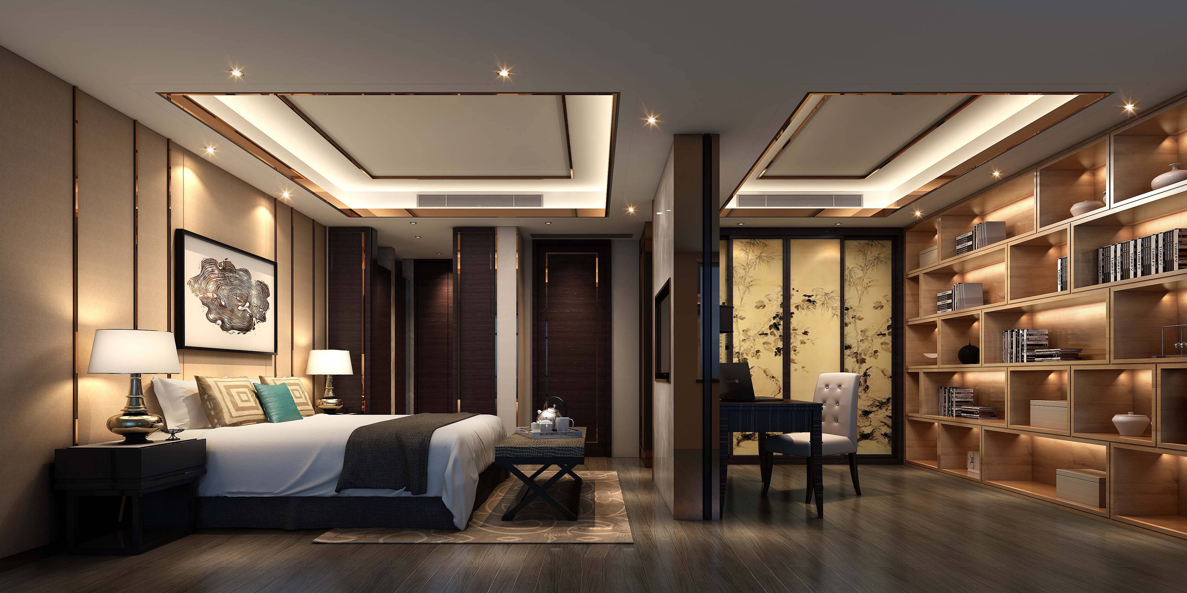 新中式 中式古典 奢华家装别墅样板房-8-2