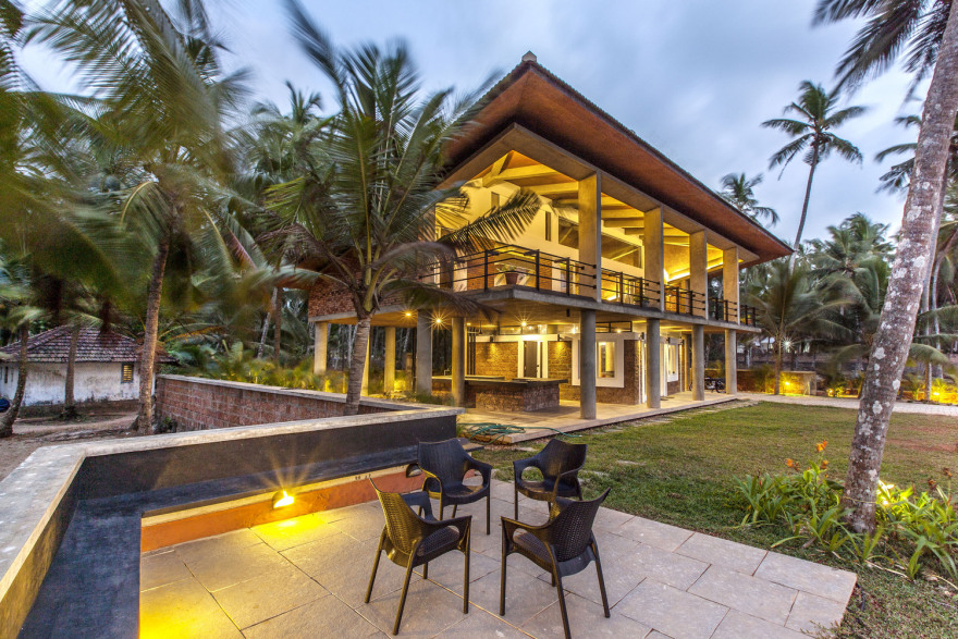 印度卡利库特 Elathur 海滩混凝土住宅-31