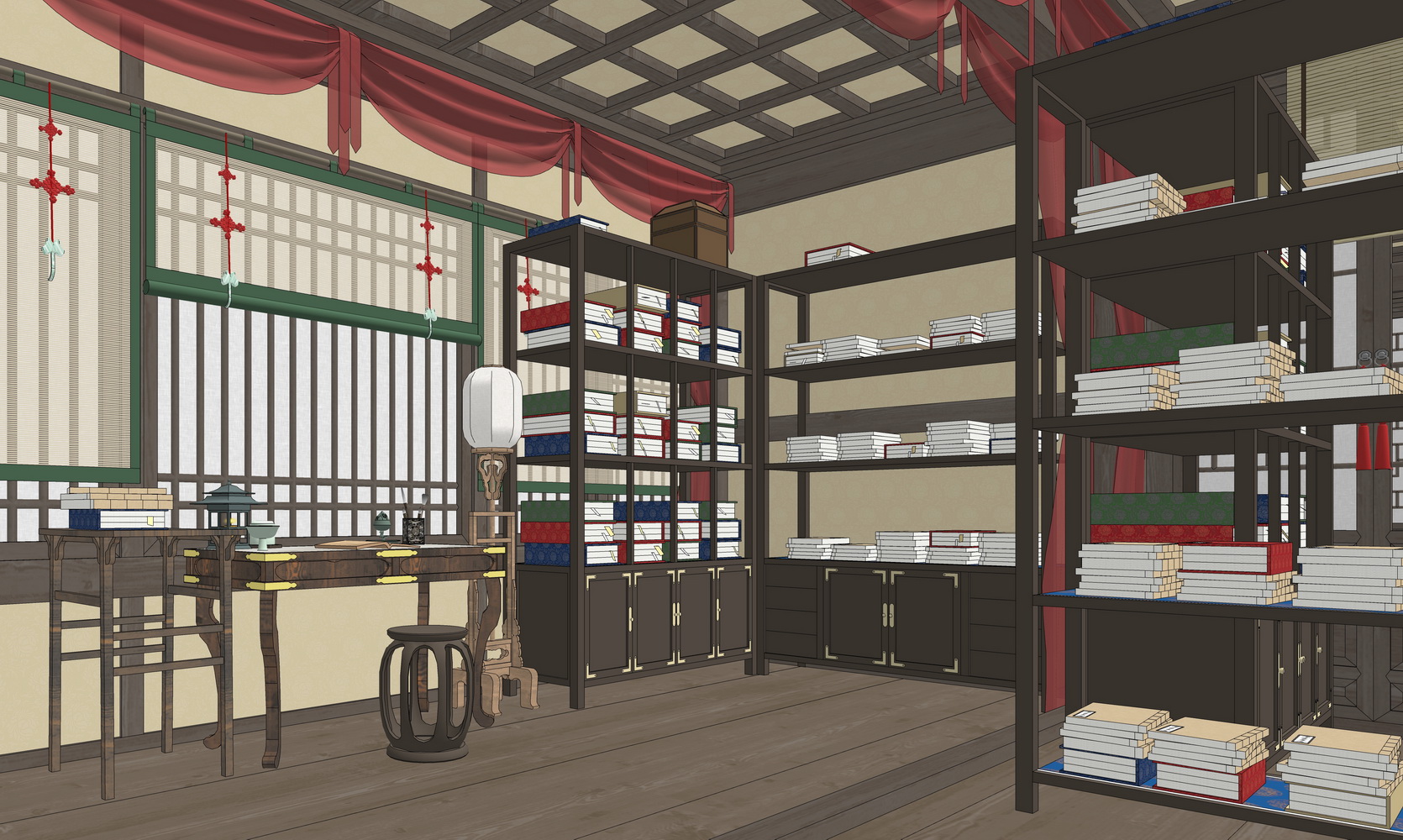 古代书房SU模型-6