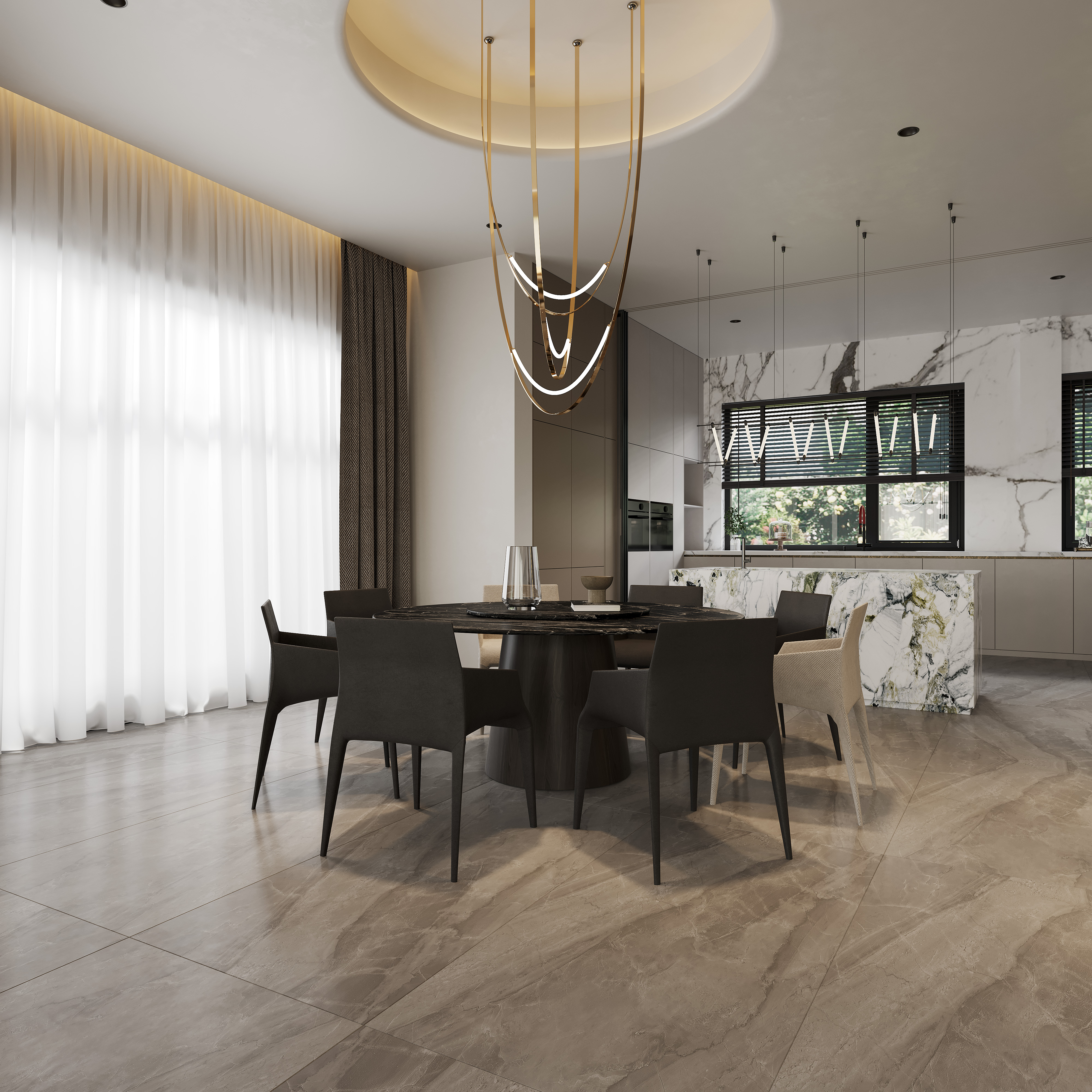 轻奢挑空别墅-艺米效果图 -11