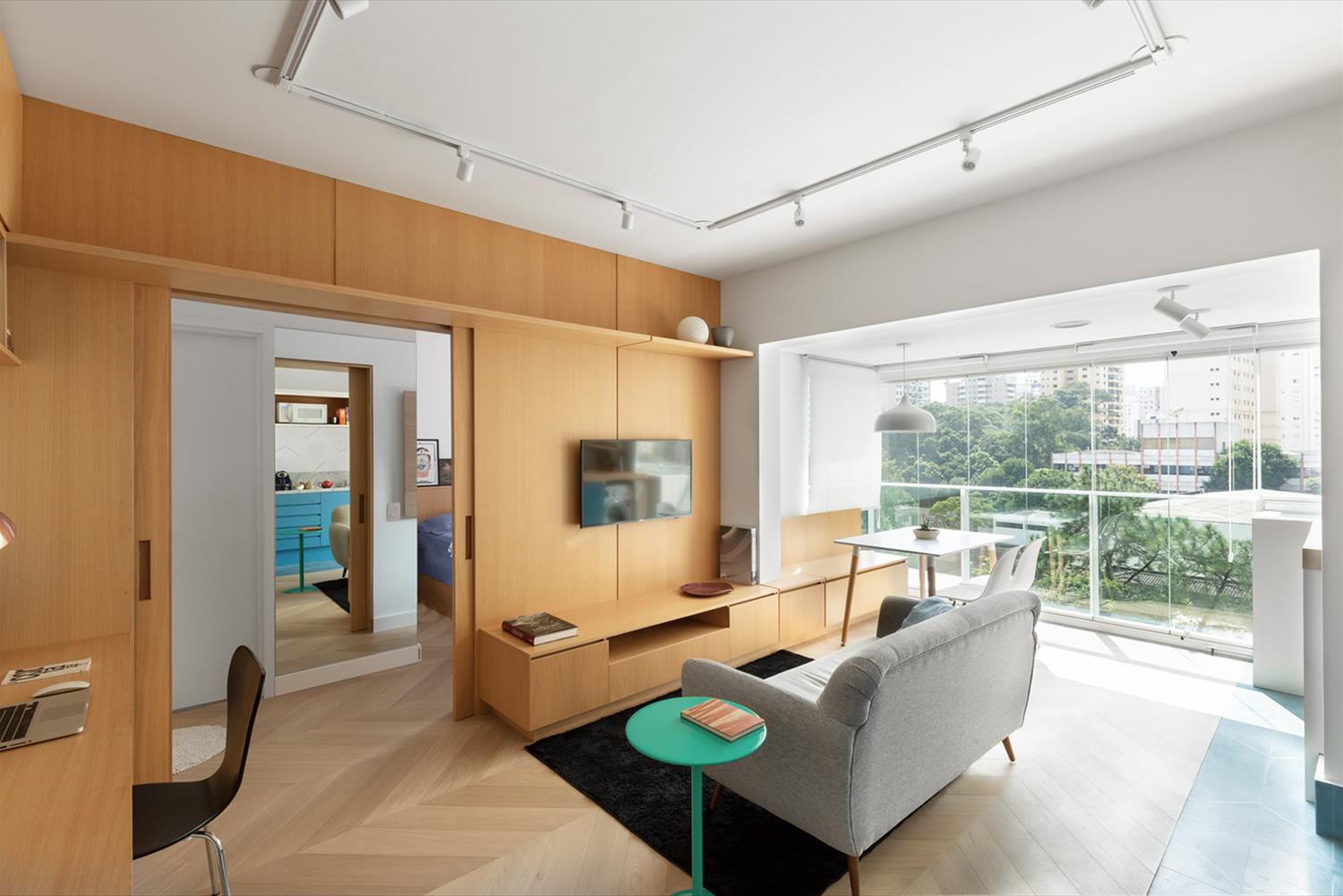 巴西 SP 公寓 | 极简线条与色彩的完美融合-1