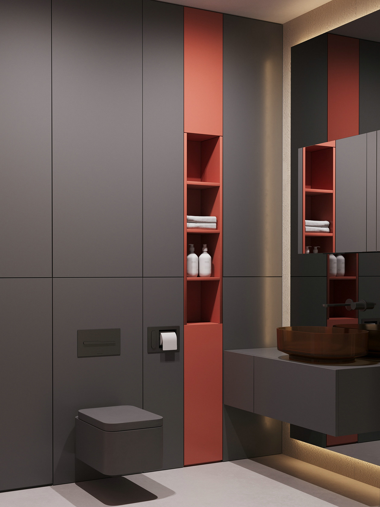 92㎡高级黑+红色 冬季飞舞的色彩-11