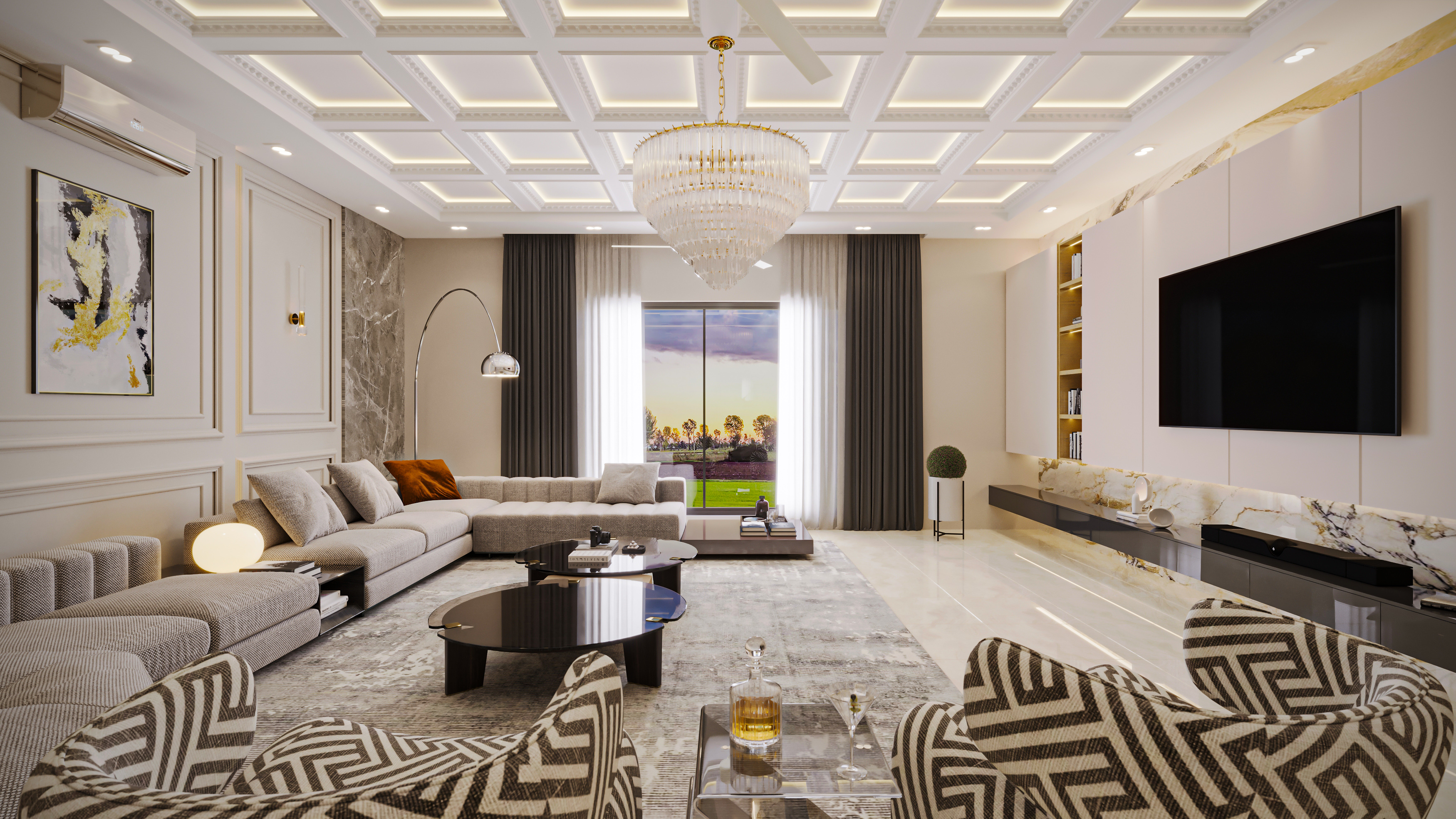 古典电视休息室丨PakistanLahore丨Team Axis Interior-9