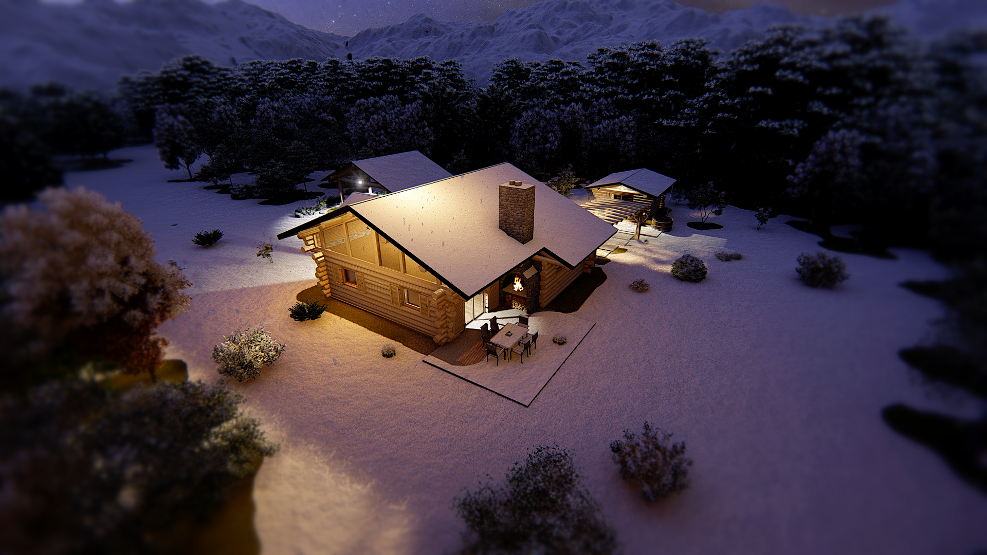 log house with log garage and log sauna SPA-8