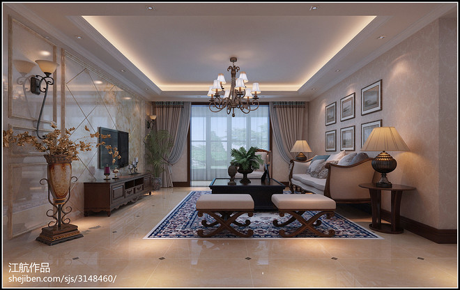 18万元三居160平米装修案例·效果图  牧专家属院-9