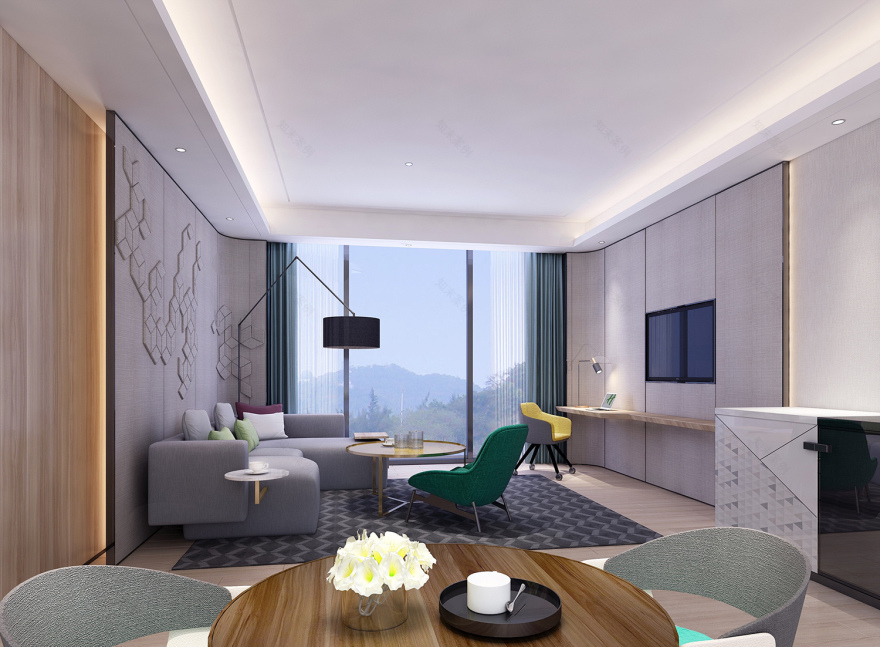 假日酒店 · 绿色温馨的现代设计-11