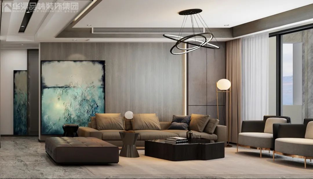 300m²现代轻奢复式,优雅石材与奔放木质交织质感生活-42