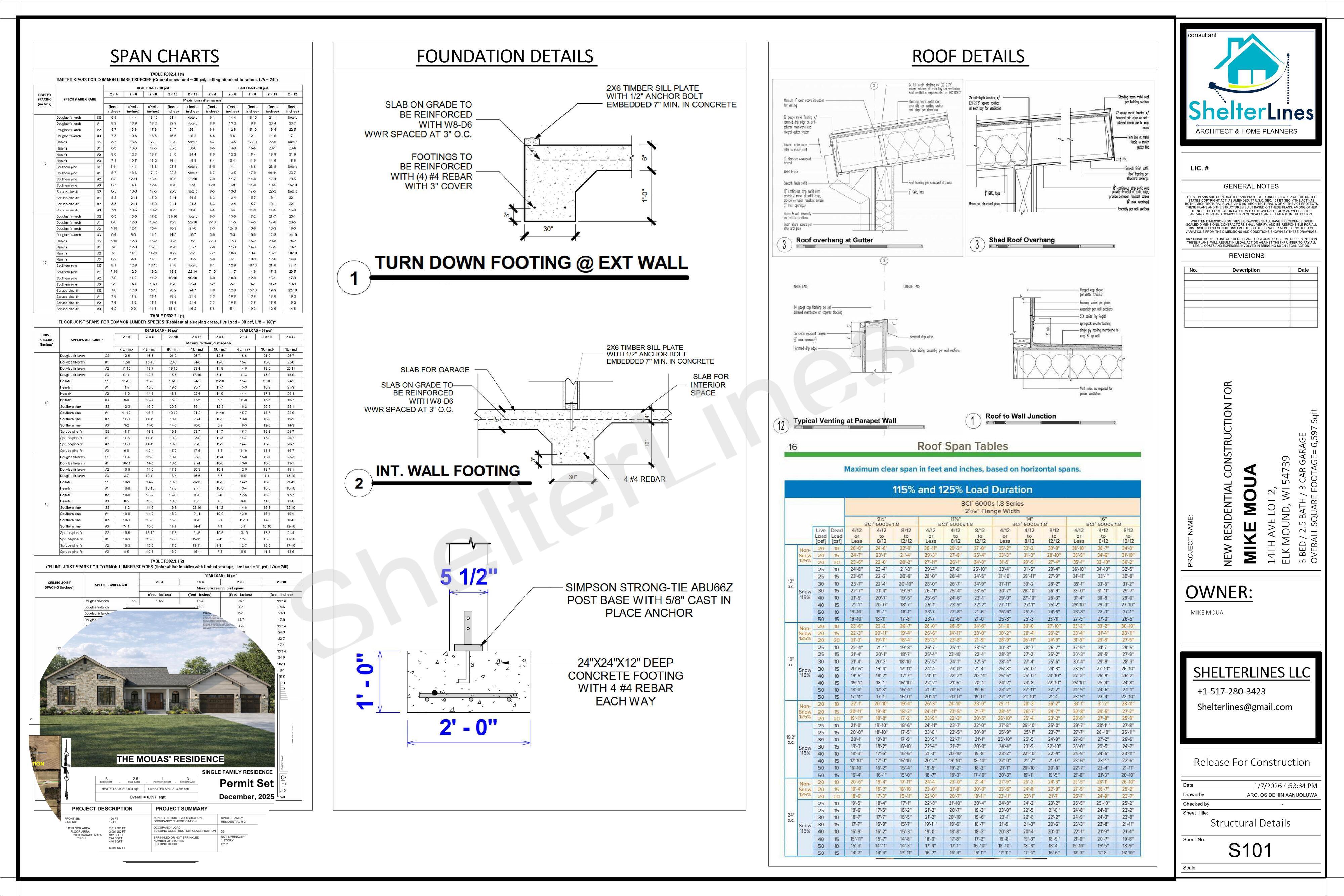 PERMIT PLAN FOR 6,500 SQFT CUSTOM HOME, ELK MOUND, WI-10