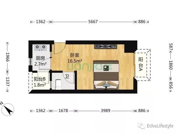 26 平米一居室变身 8 大功能区，小户型装修典范-18