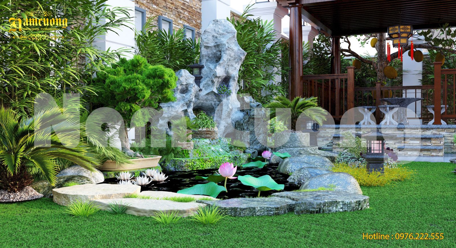 美丽锦鲤庭院设计,打造自然宁静空间-8