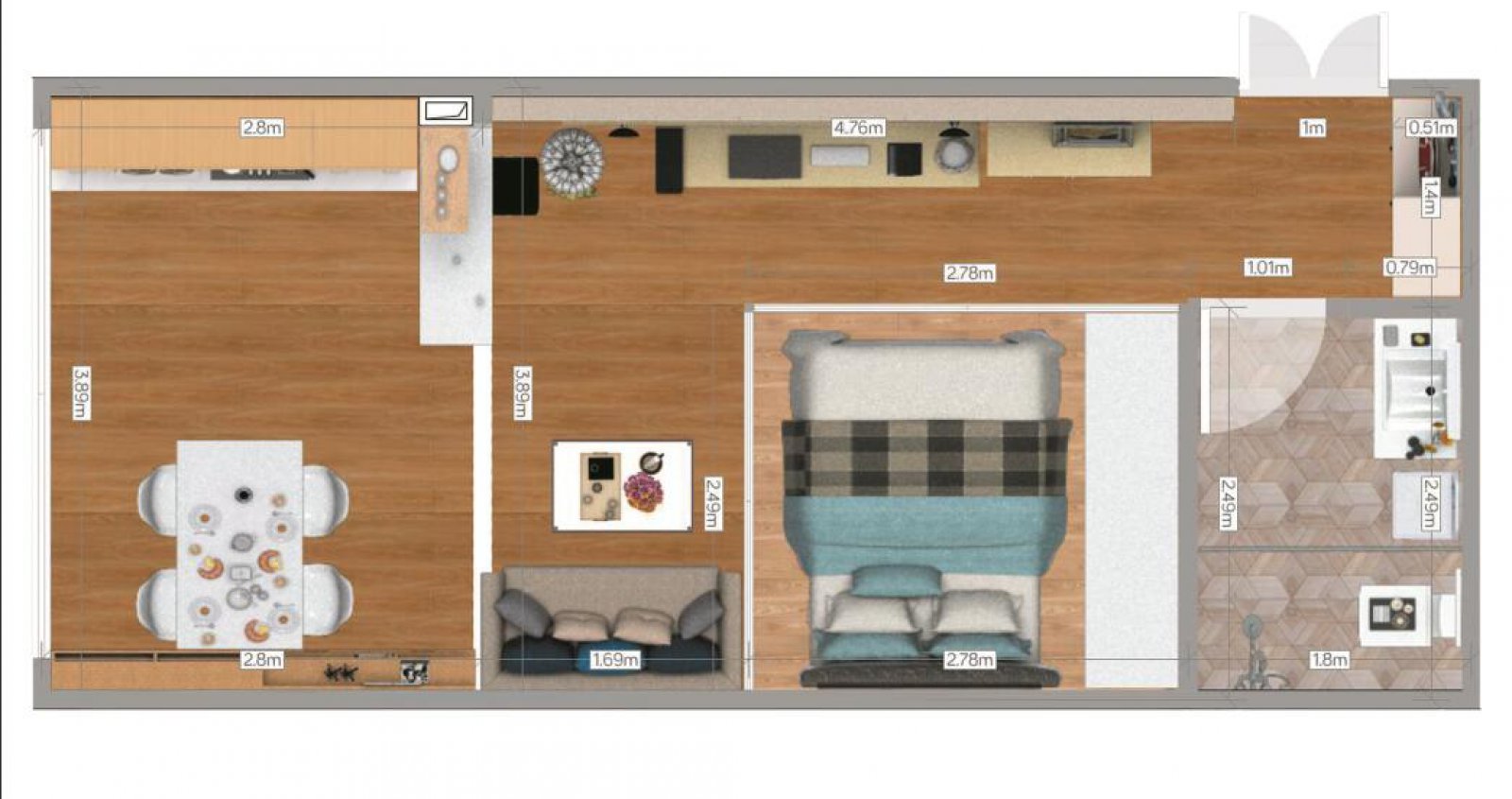 现代时尚单身公寓设计-0