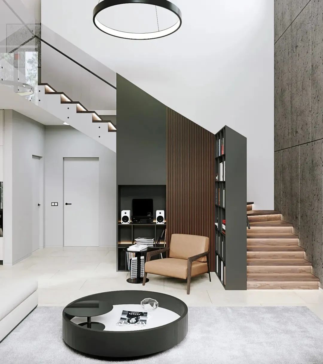 楼梯设计 · 空间美化与动线构成的完美融合丨紫苹果-40