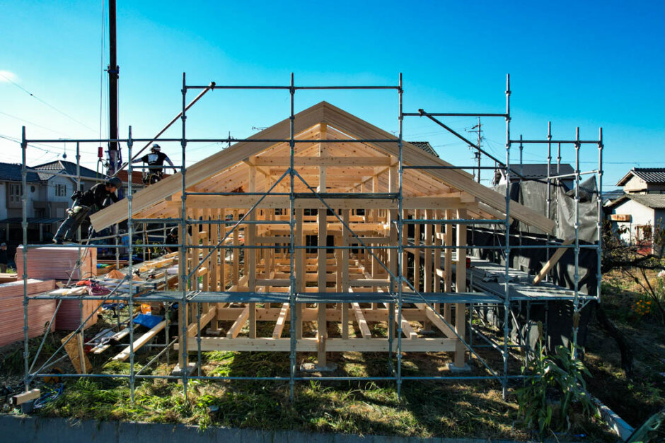 根の上の石場建て８　建前丨水野设计室-1