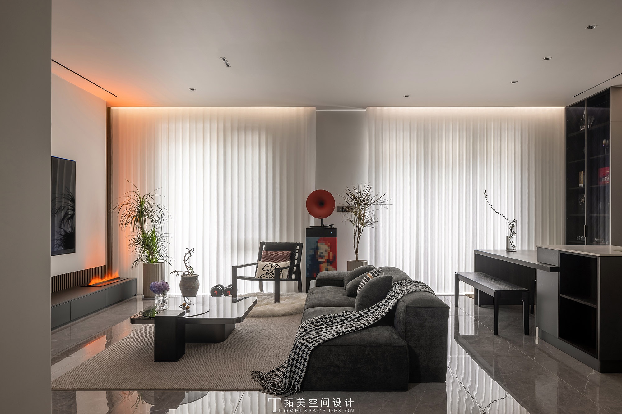 摩登时尚别墅设计丨中国丨拓美空间设计-4