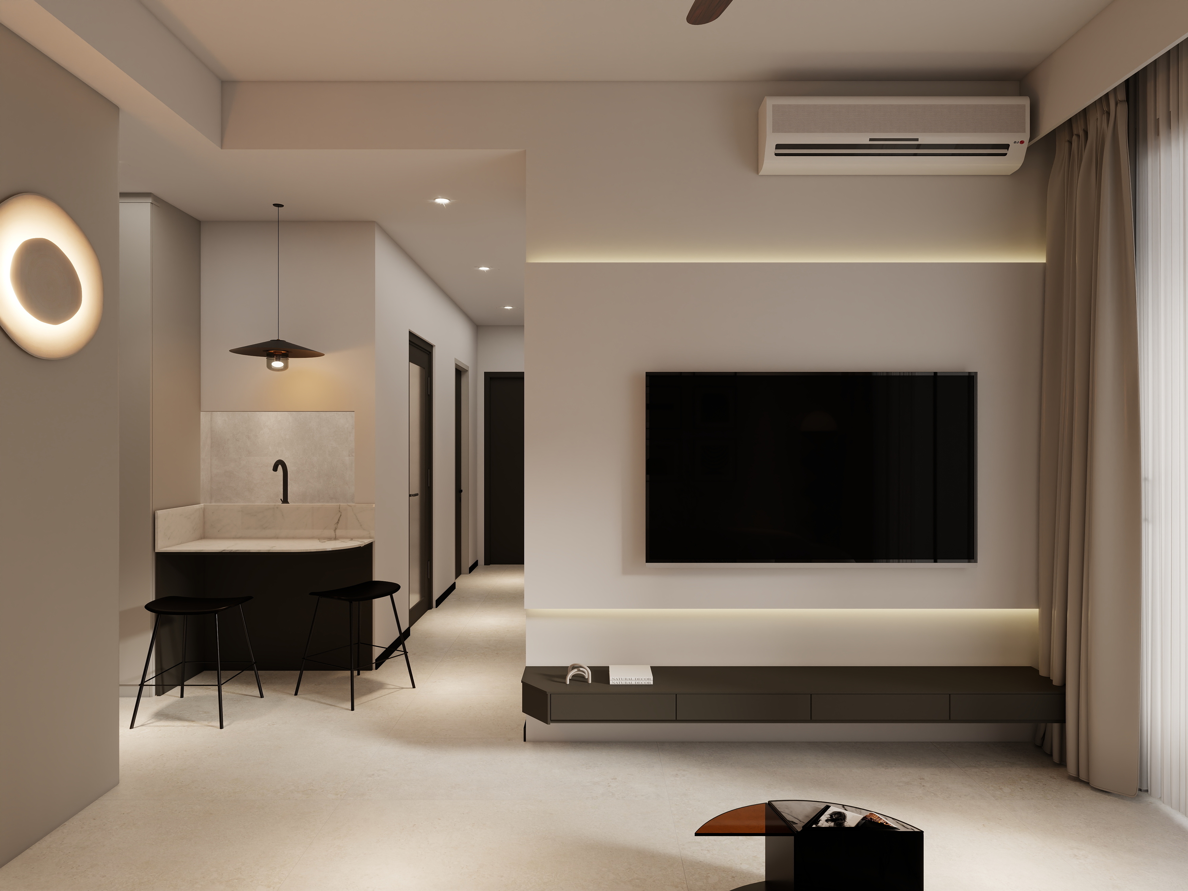 Chuo Chu Kang condo: Monochrome Black & White Design-14