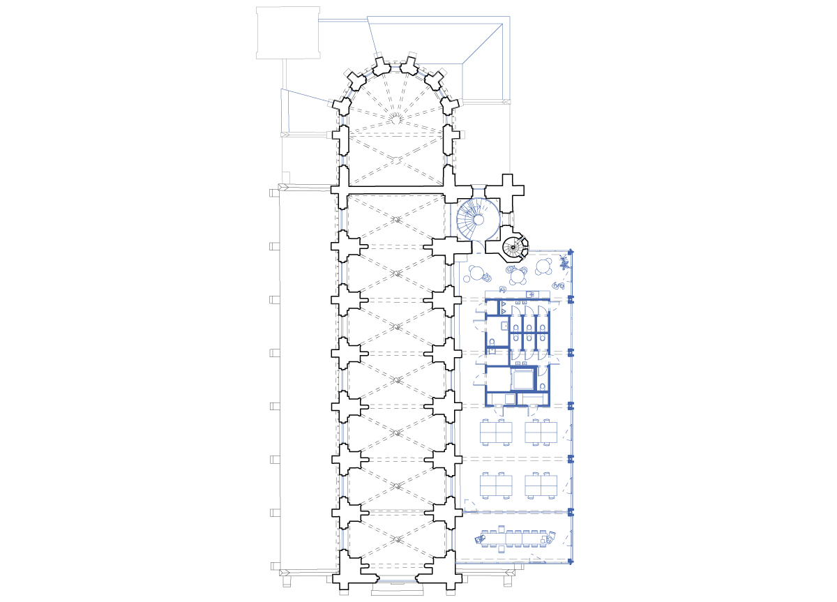 前教堂改造为带社区功能的办公楼丨比利时丨OFFICEU architects for urbanity-13
