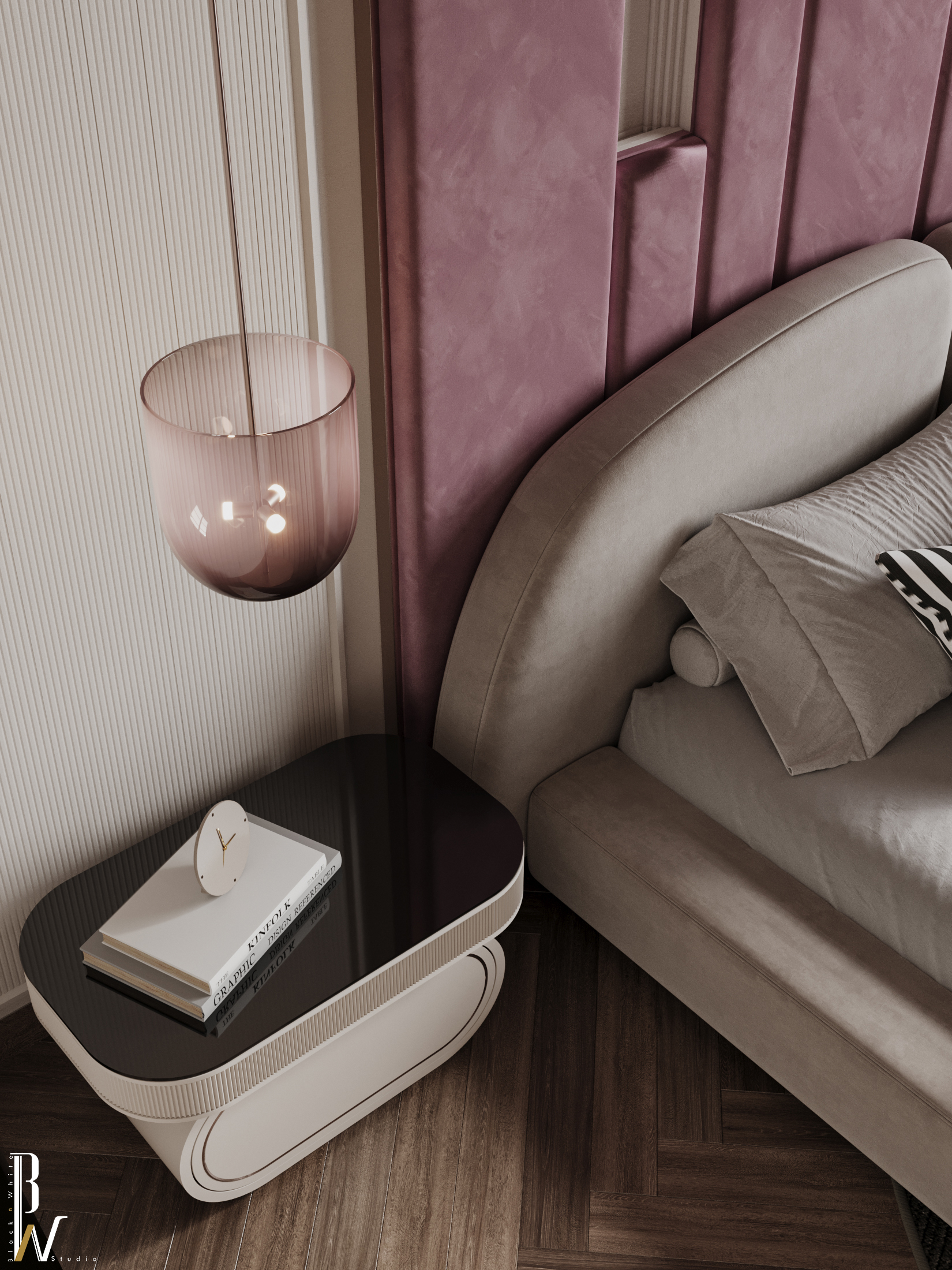 女孩卧室设计丨Black N White-27