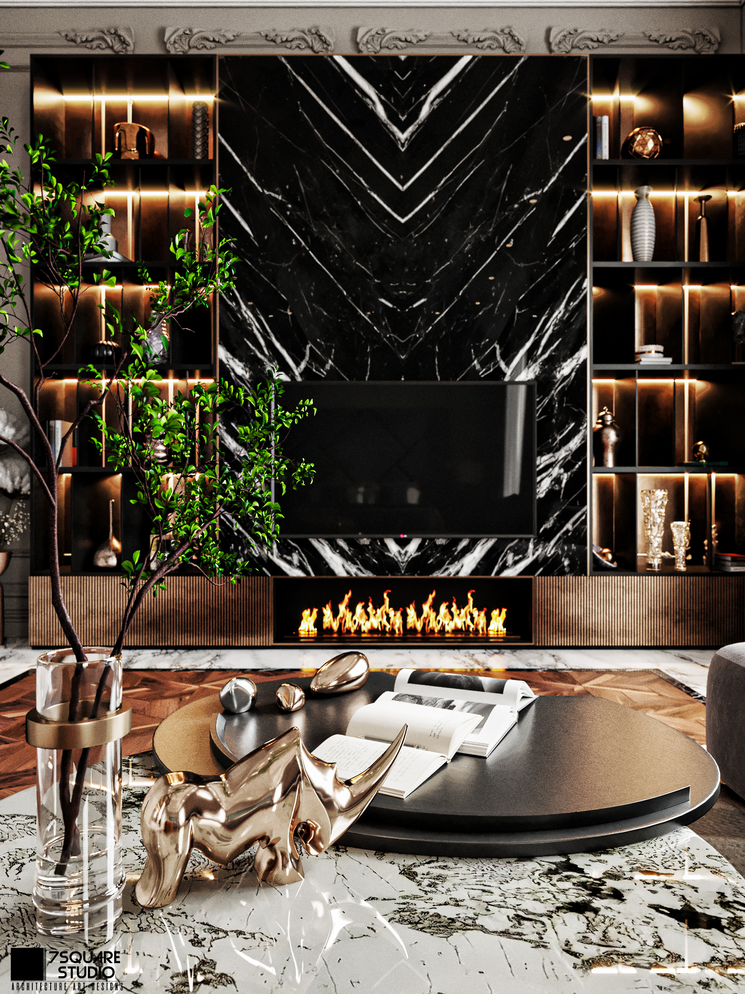 豪华卧室 迪拜丨阿联酋迪拜丨SQUARE STUDIO-15