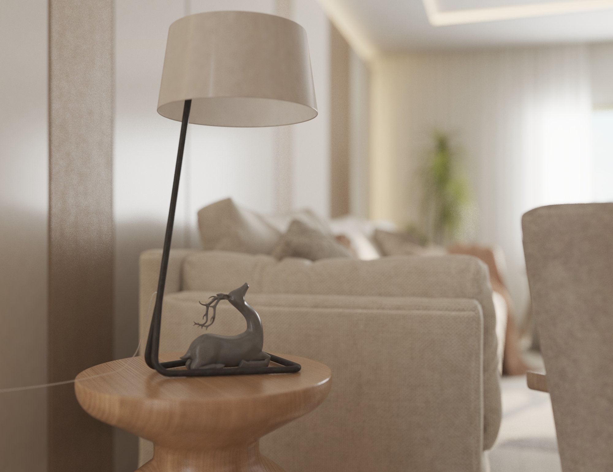 organic modern living room and kitchenette-4