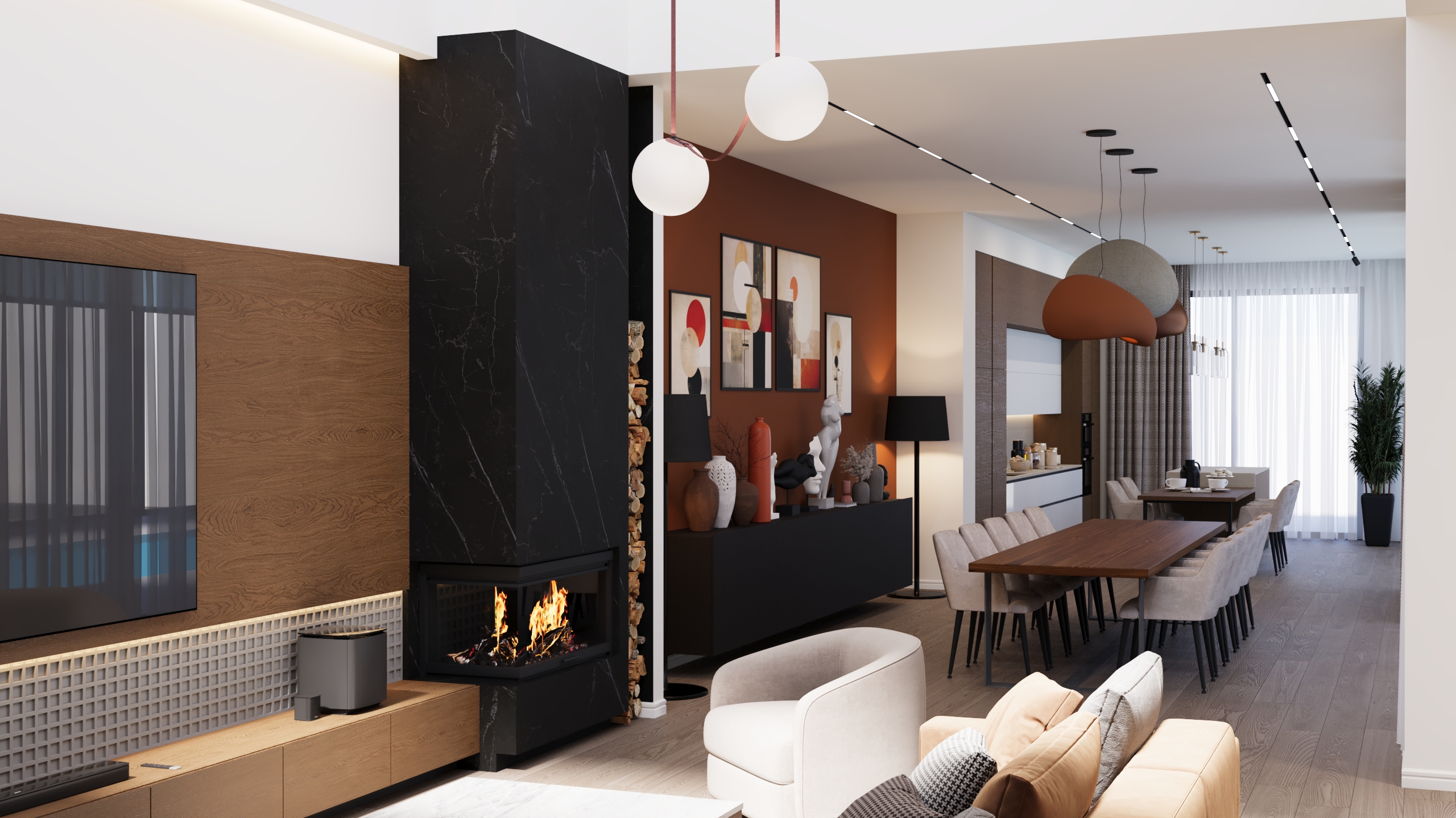 Modern Living with Warm Accents-2