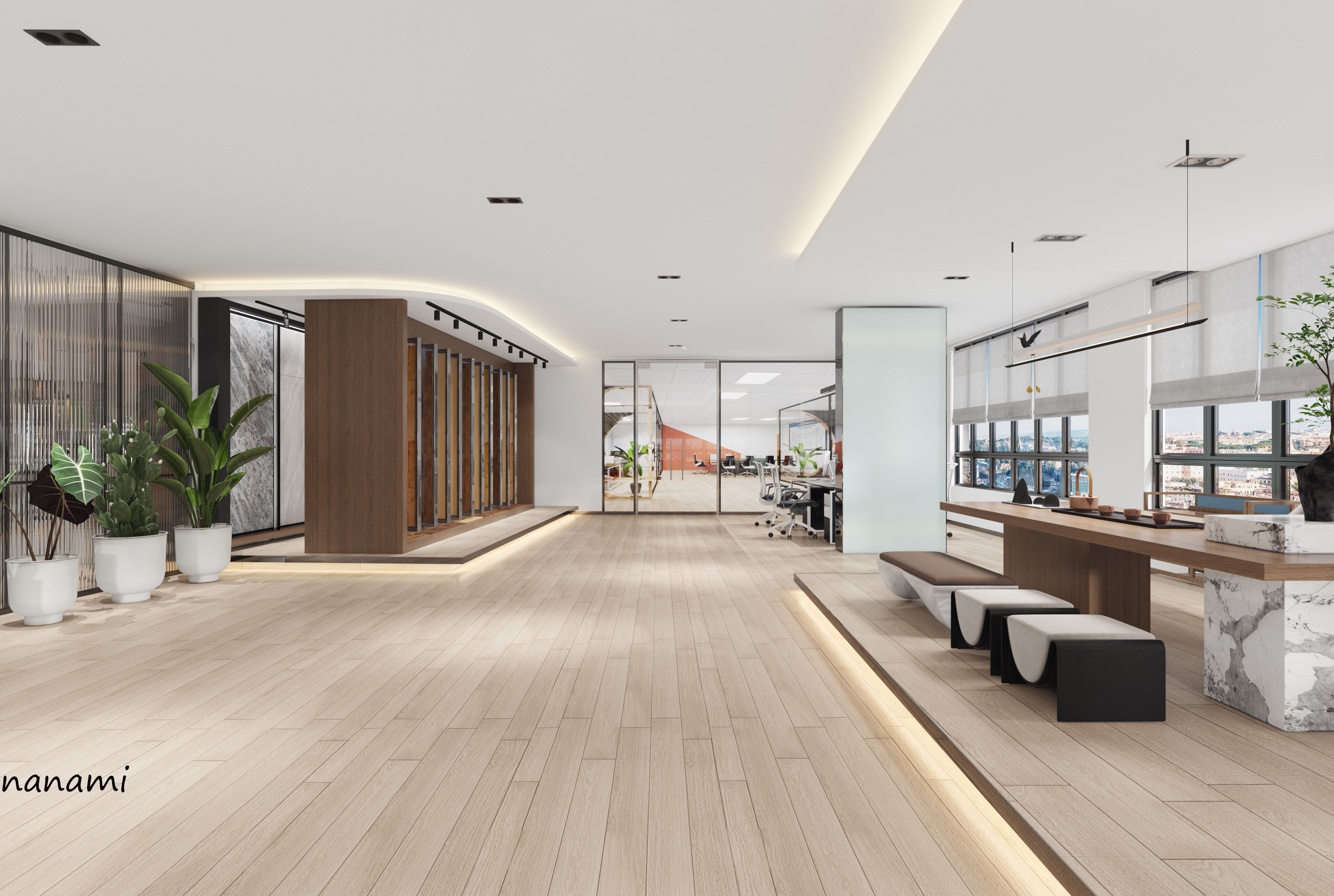 现代办公室展厅设计-9