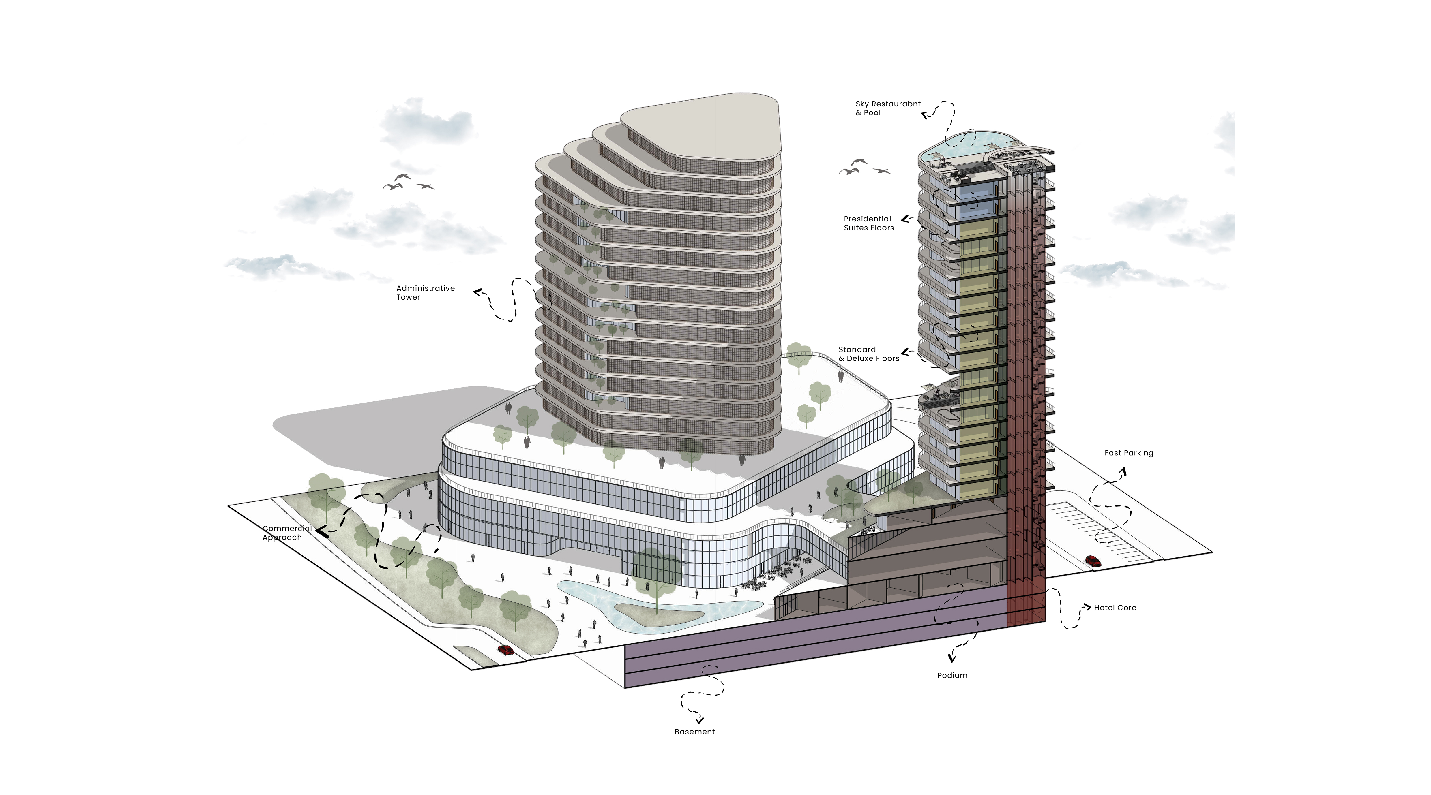 MIXED USE TOWERS CONCEPT（混合用途塔楼概念）丨埃及开罗丨Abdelrahman Khaled-12