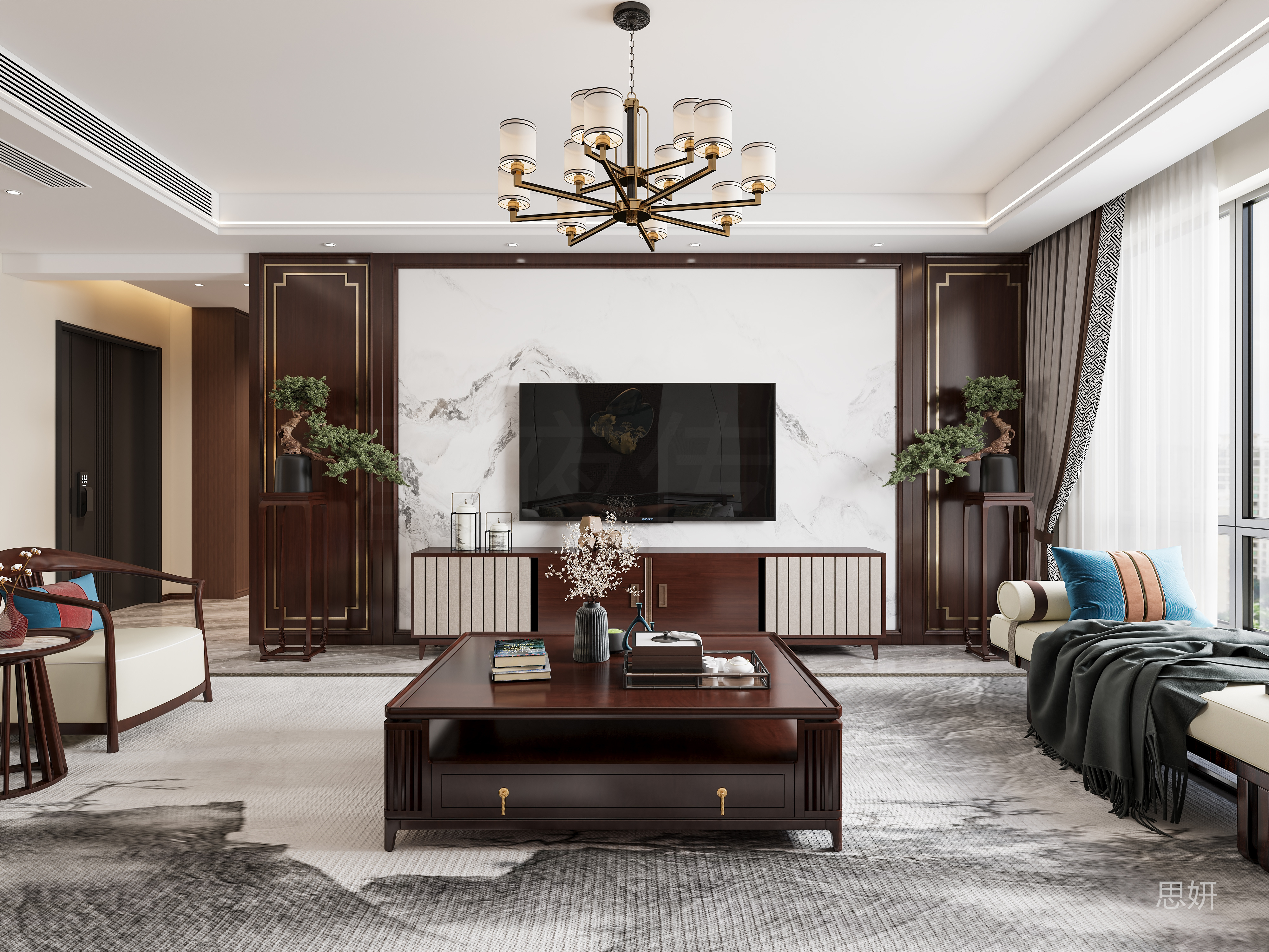 新中式装修欣赏丨传统与现代的交融-1