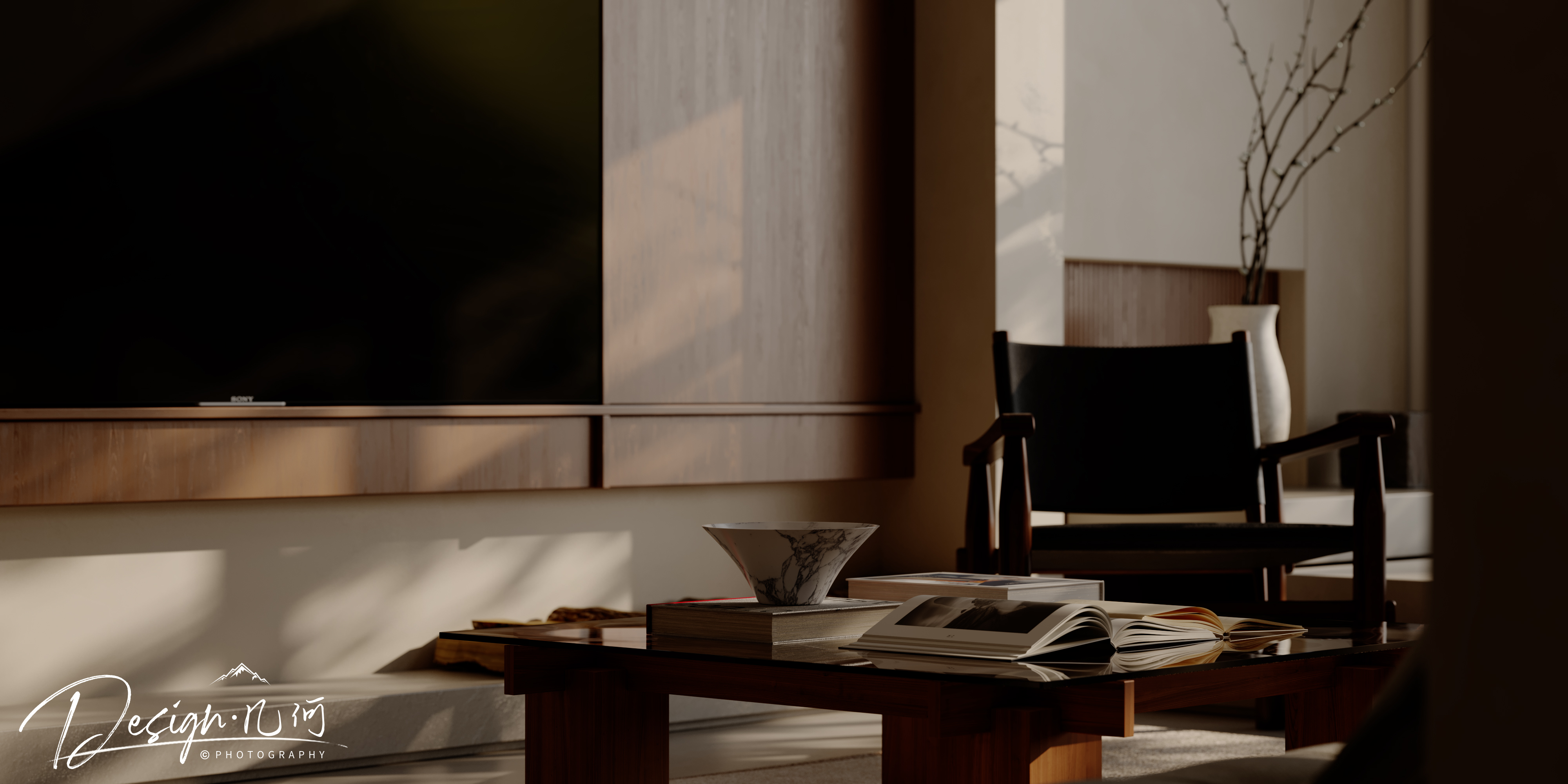 几何空间视觉表现 | 天玺湾中古风客餐厅（黄昏/夜景）-5