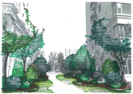 绿化设计中的地被放线手法与植物配置-98