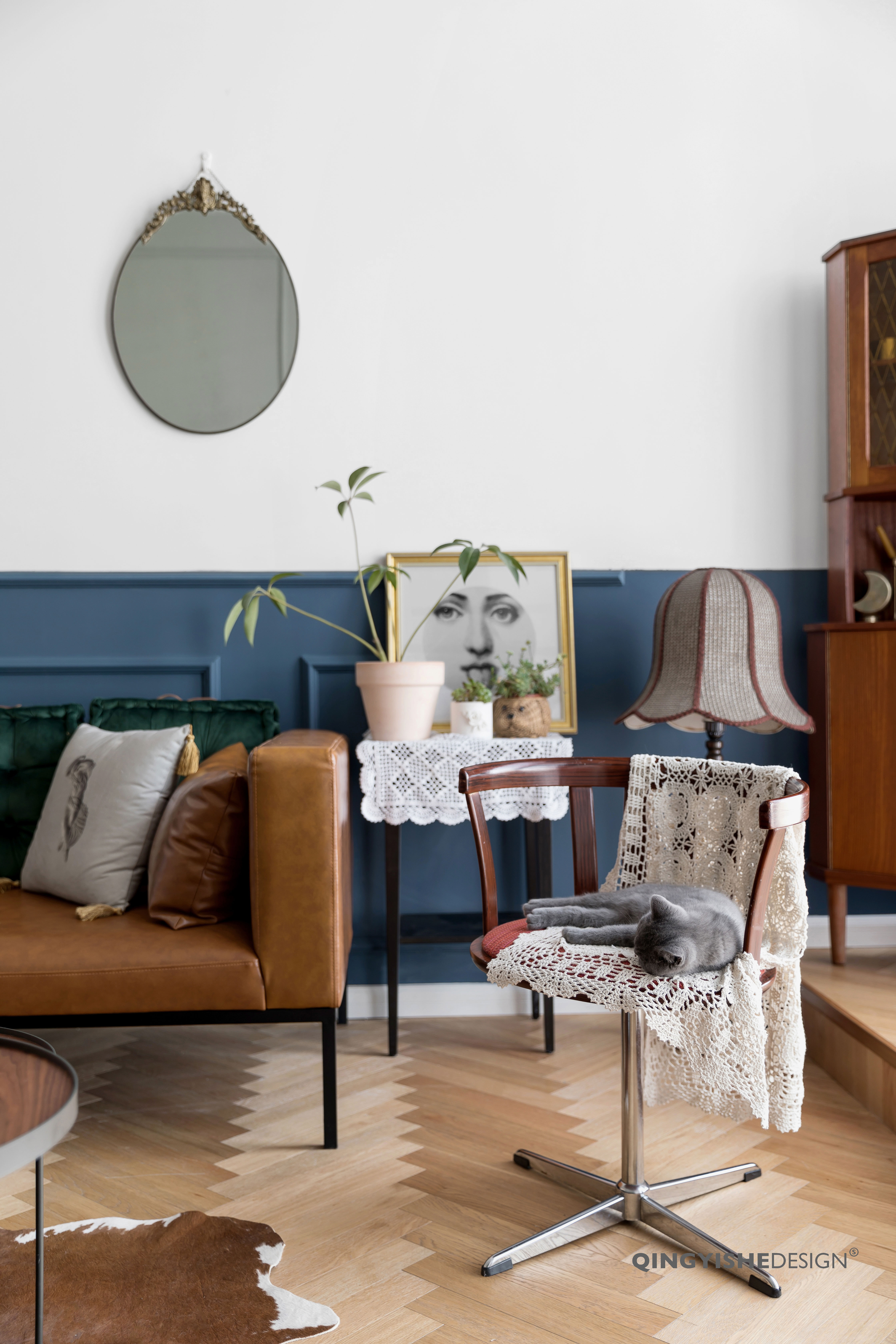 双层复古豪宅 | 层高利用与中古元素的魅力结合-12