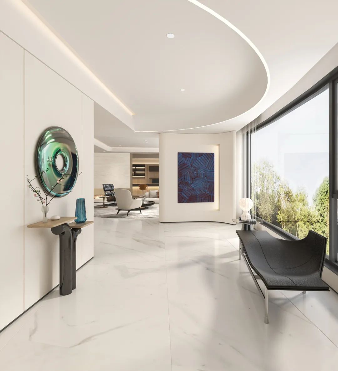 蓝色钱江大平层私宅设计丨中国杭州丨OTL本体建筑空间设计-96