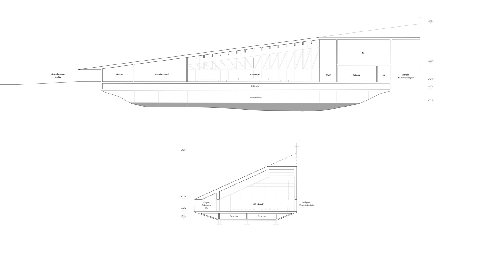 芬兰河畔教堂兼步行桥设计-27
