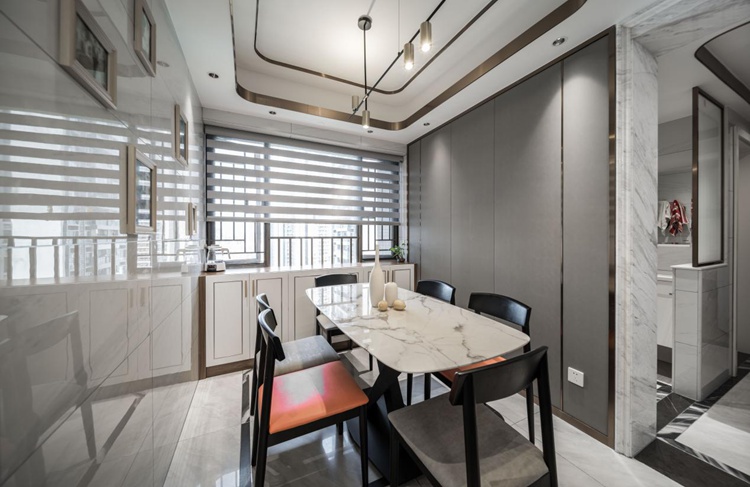 96㎡四室两厅现代设计，高级黑白灰+爱马仕橙，酷！                     -7