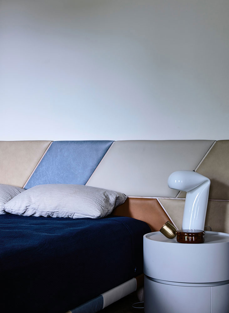 Patchwork Leather Bedhead - B.E Architecture-6