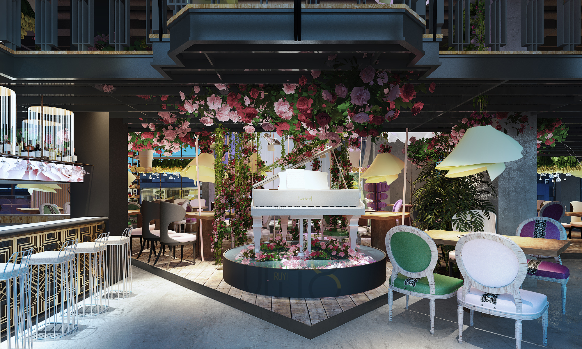 花十七火锅餐吧-勐腊店效果图-1