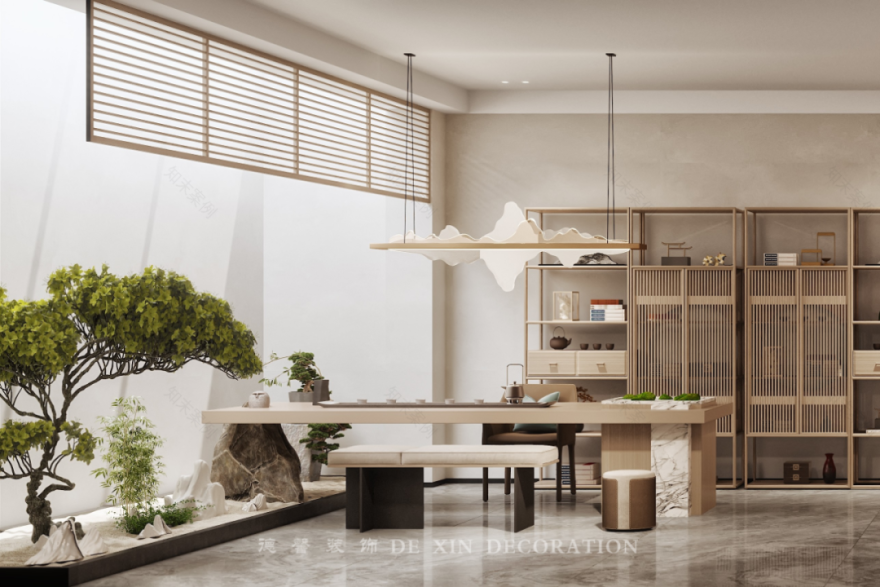 宋式美学的新中式别墅 · 侨建御溪谷丨德馨装饰-13
