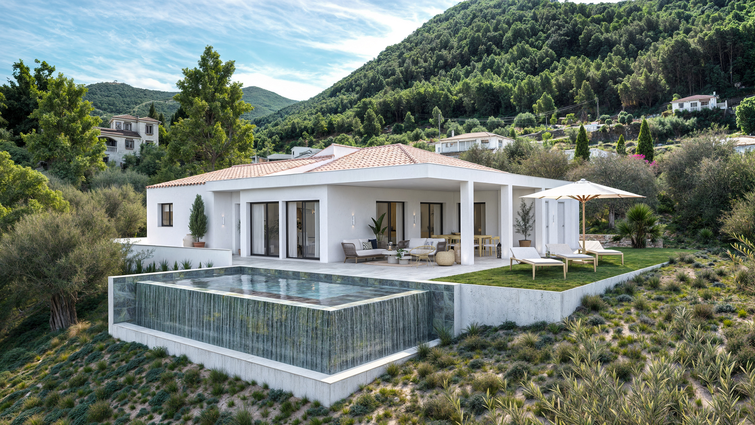 阿尔考辛独栋带泳池住宅3D可视化项目丨西班牙马拉加-13