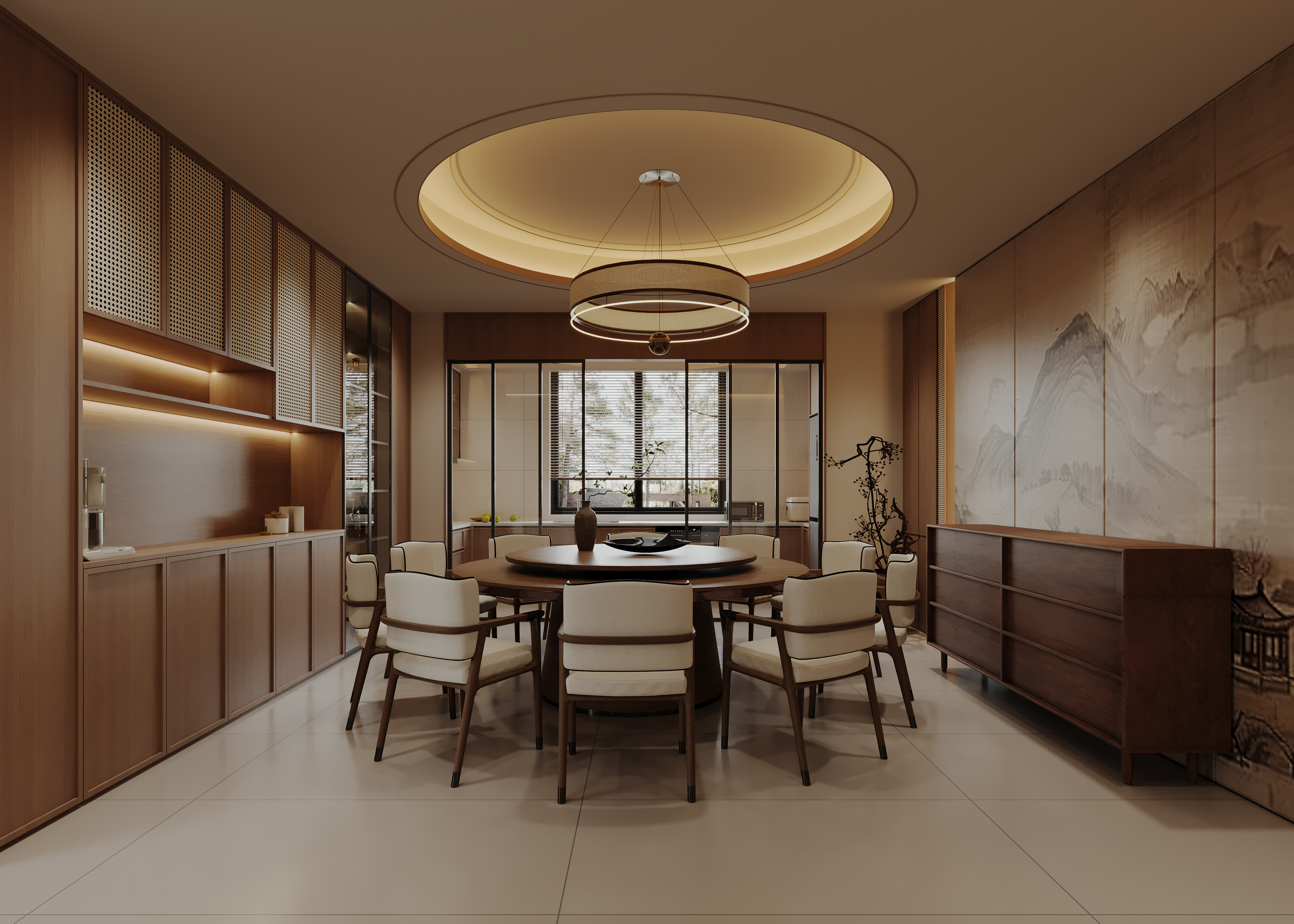 宋氏美学客餐厅卧室效果图表现-3