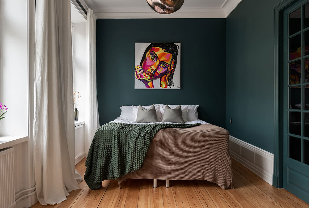 蓝色点缀的温馨斯德哥尔摩公寓-15