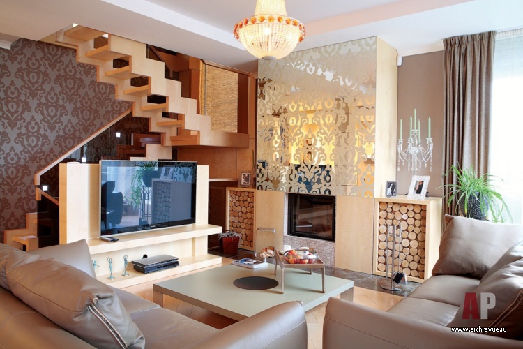 生态风格带斯堪的纳维亚元素的联排别墅室内设计-10