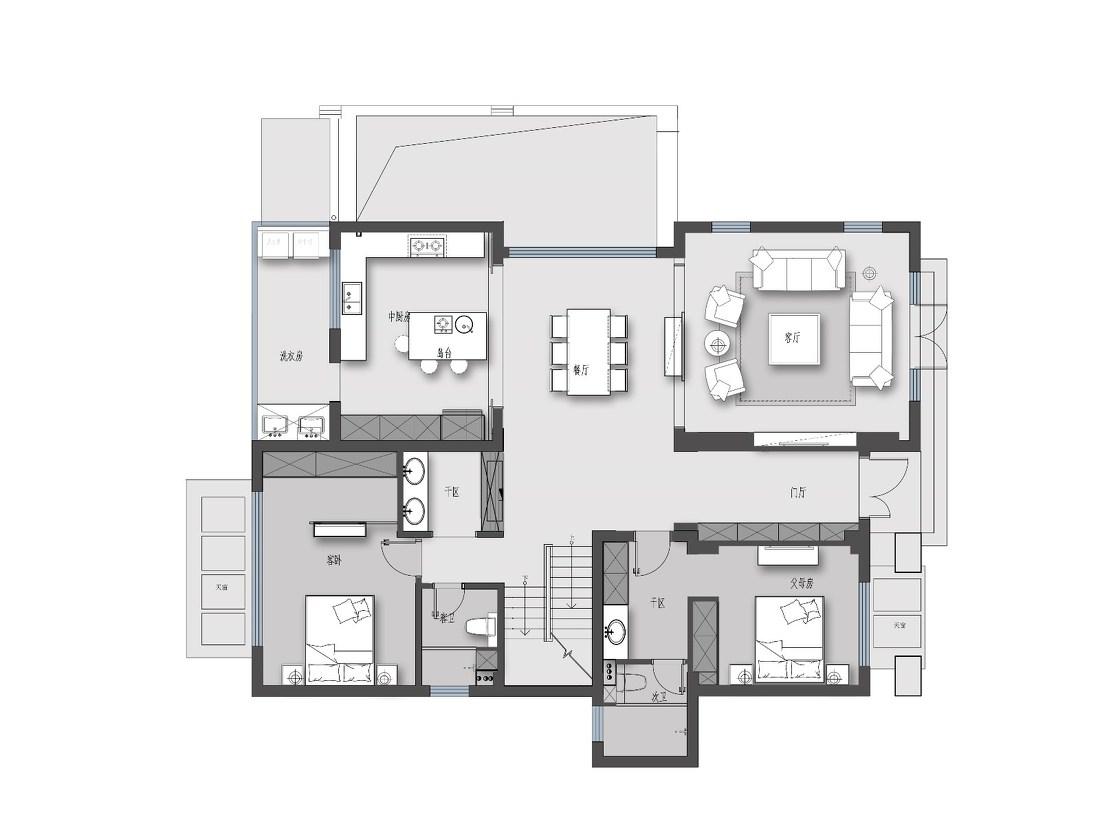 简约大气，四口之家的开放式设计-48