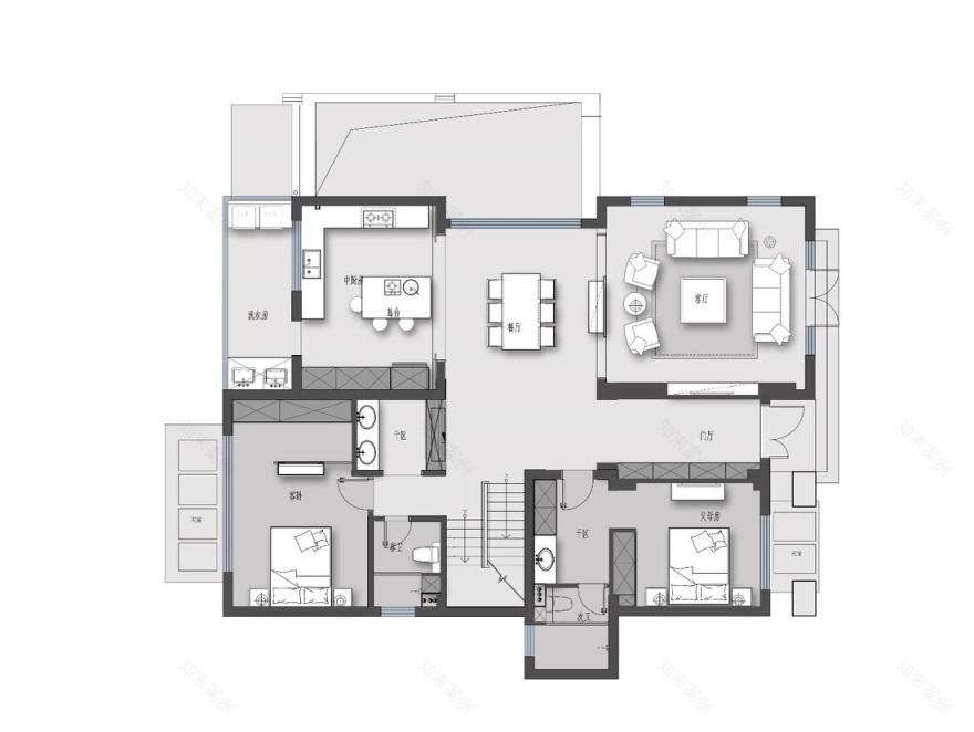 简约大气,四口之家的开放式设计-48