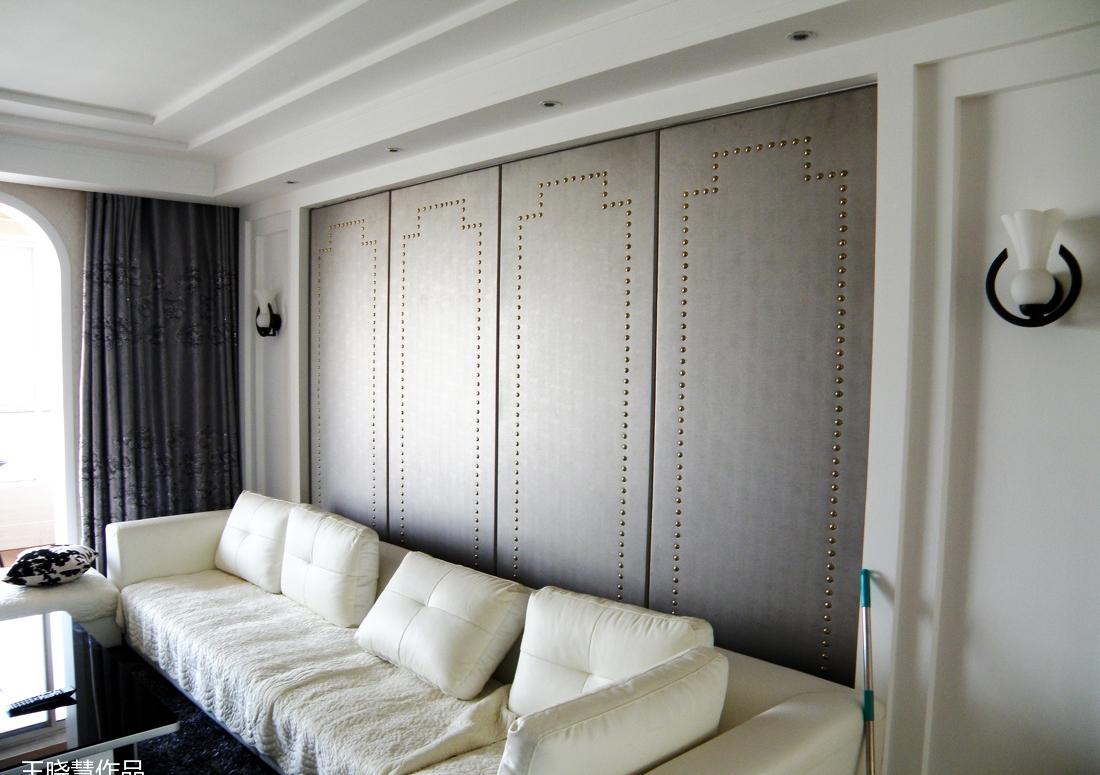 
实景案例一简欧软包隐形门电视墙 -11