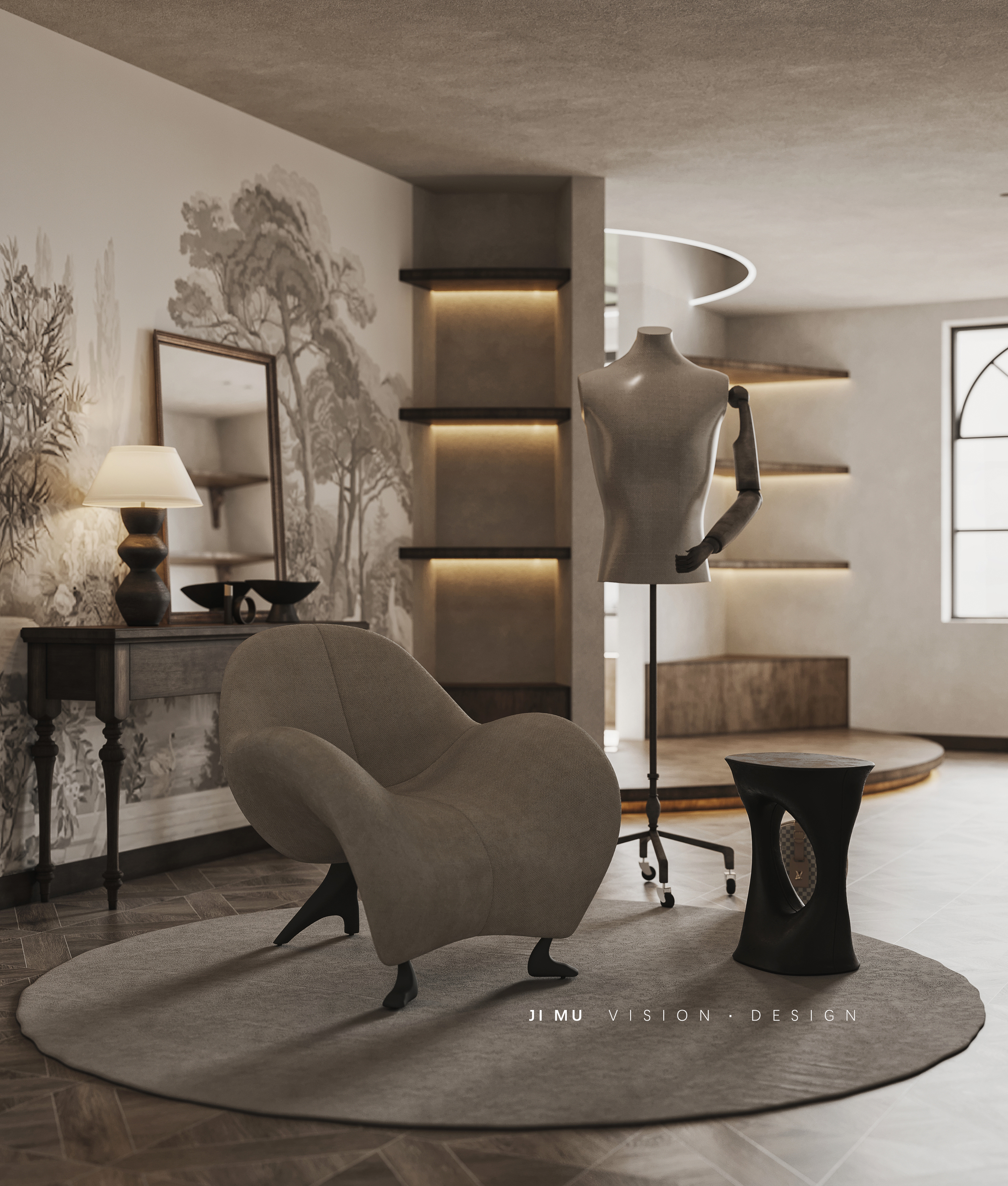 复古商业空间效果图-5