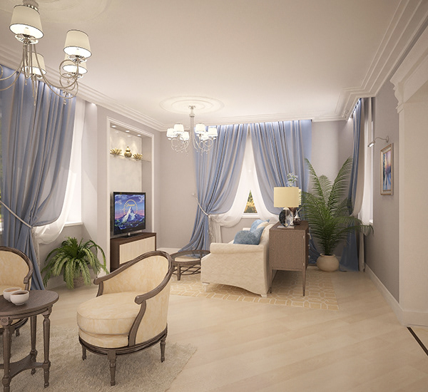 蓝色调住宅丨俄罗斯-3